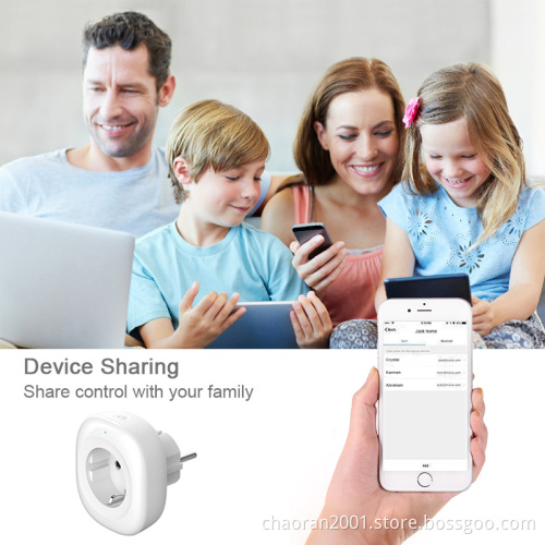 Alexa Google Home Assistant Europe Energy Meter Smart Wifi Socket EU Plug Smart Plug Wifi EU Smart Plug With Power Monitor